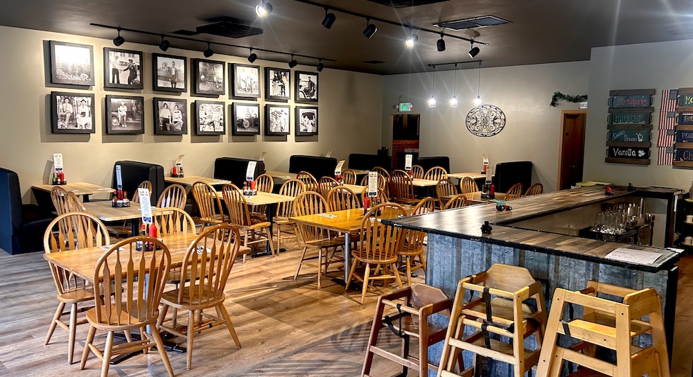 Fanny's spacious banquet room with historic photos on the walls